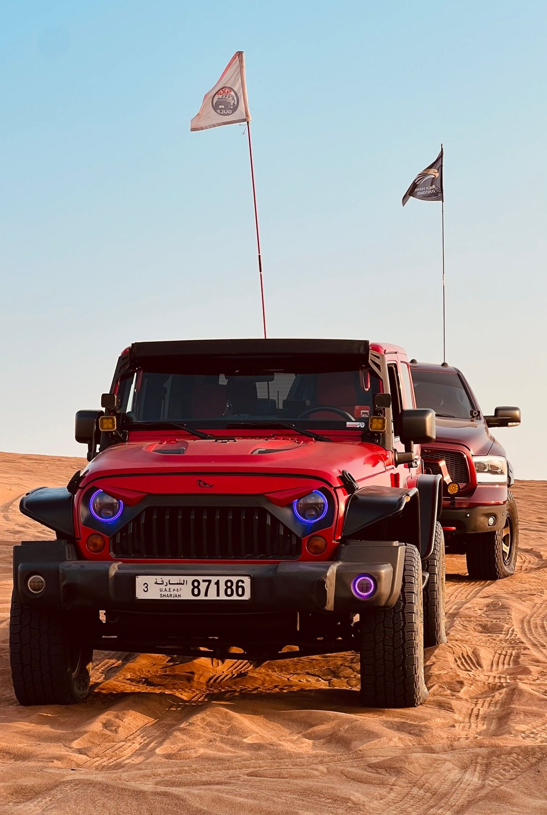 Off-road vehicle on sand in Sharjah desert